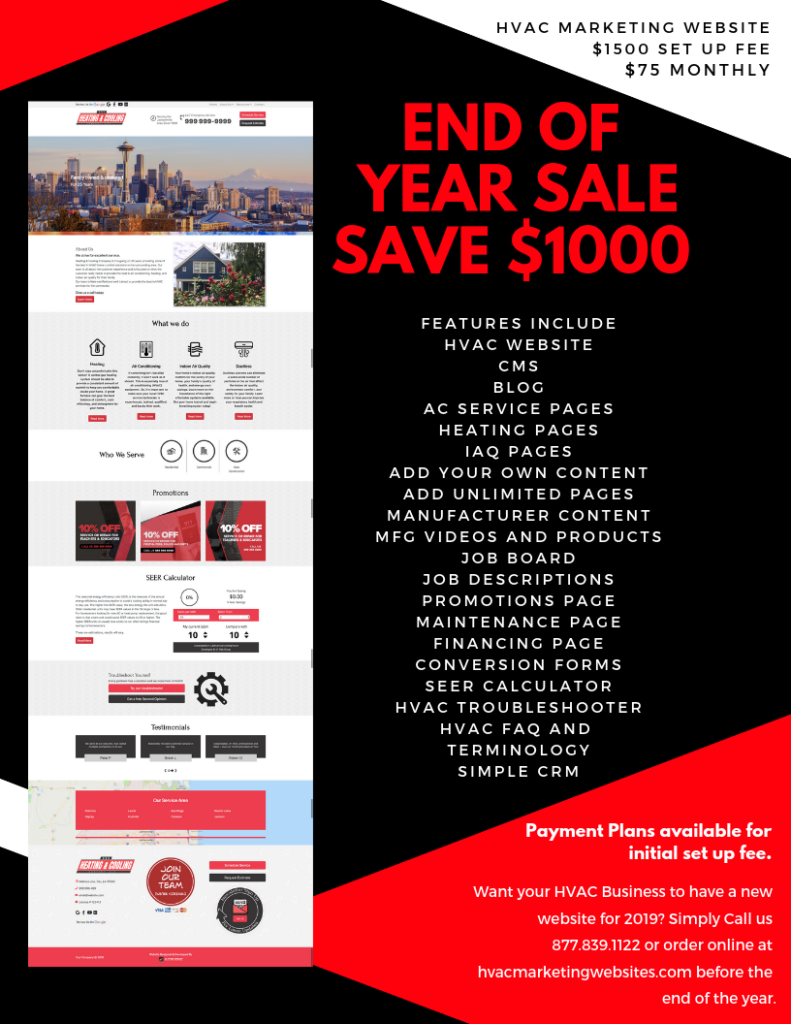 HVAC Website End of Year Promotion