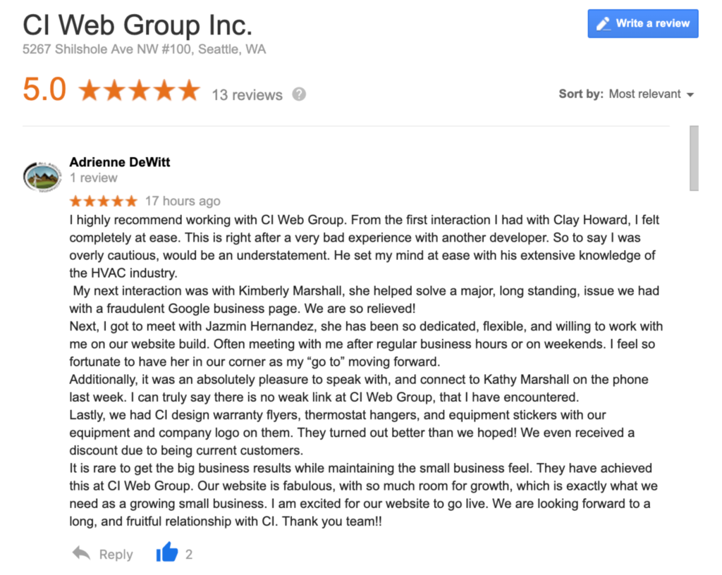 HVAC Web Design